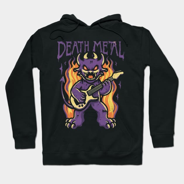 Death Metal Satanic Baphomet Cat Hoodie by Aldrvnd